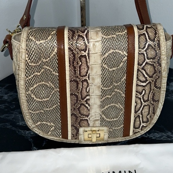 BRAHMIN Handbag Limestone Oleta Sonny Leather Crossbody Bag handbag AUTHENTIC - Picture 6 of 16